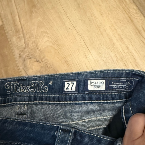 Miss Me Women's Boot Cut Fleur De Lis Designer Jeans, Size 27 Style JP5145B2 - Picture 3 of 10
